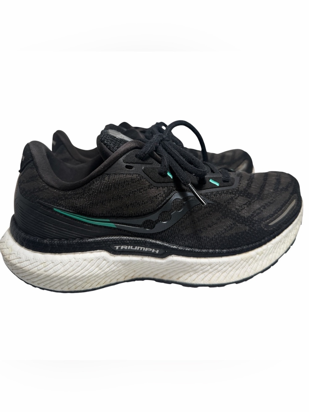 Saucony Black with Teal Accent Triumph Running Shoes B4